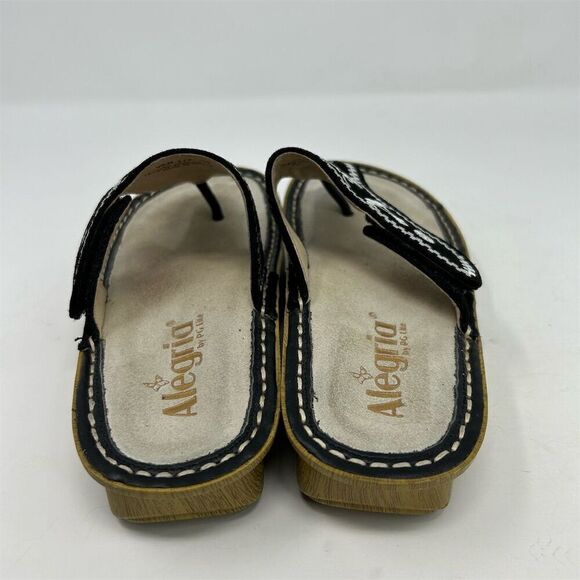 Alegria Vanessa Black Embroidered Mandala Casual Slip On Thong Sandals Size 35 - Picture 12 of 16